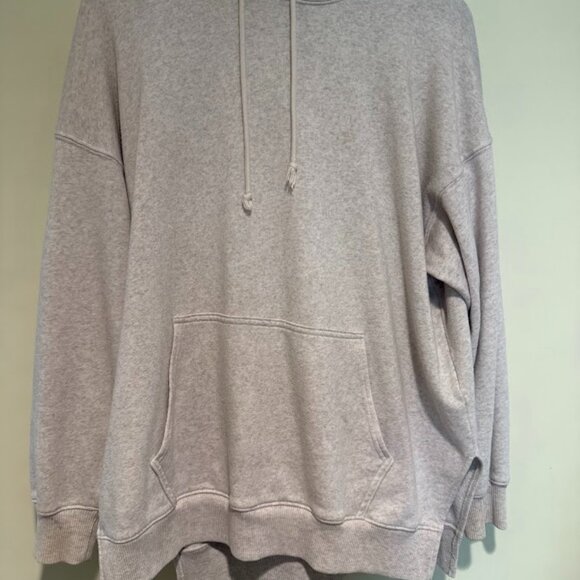 American Eagle Cream Sweatshirt with Fleece Lined Hood, Size S - Picture 4 of 6